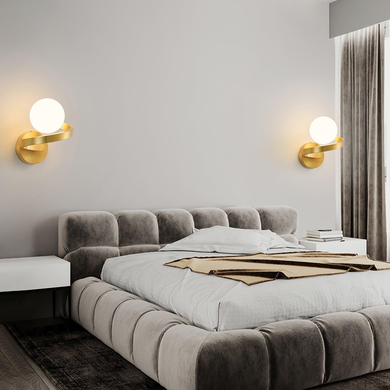 Curved Wall Lamp Brass Spiral - Letslighting