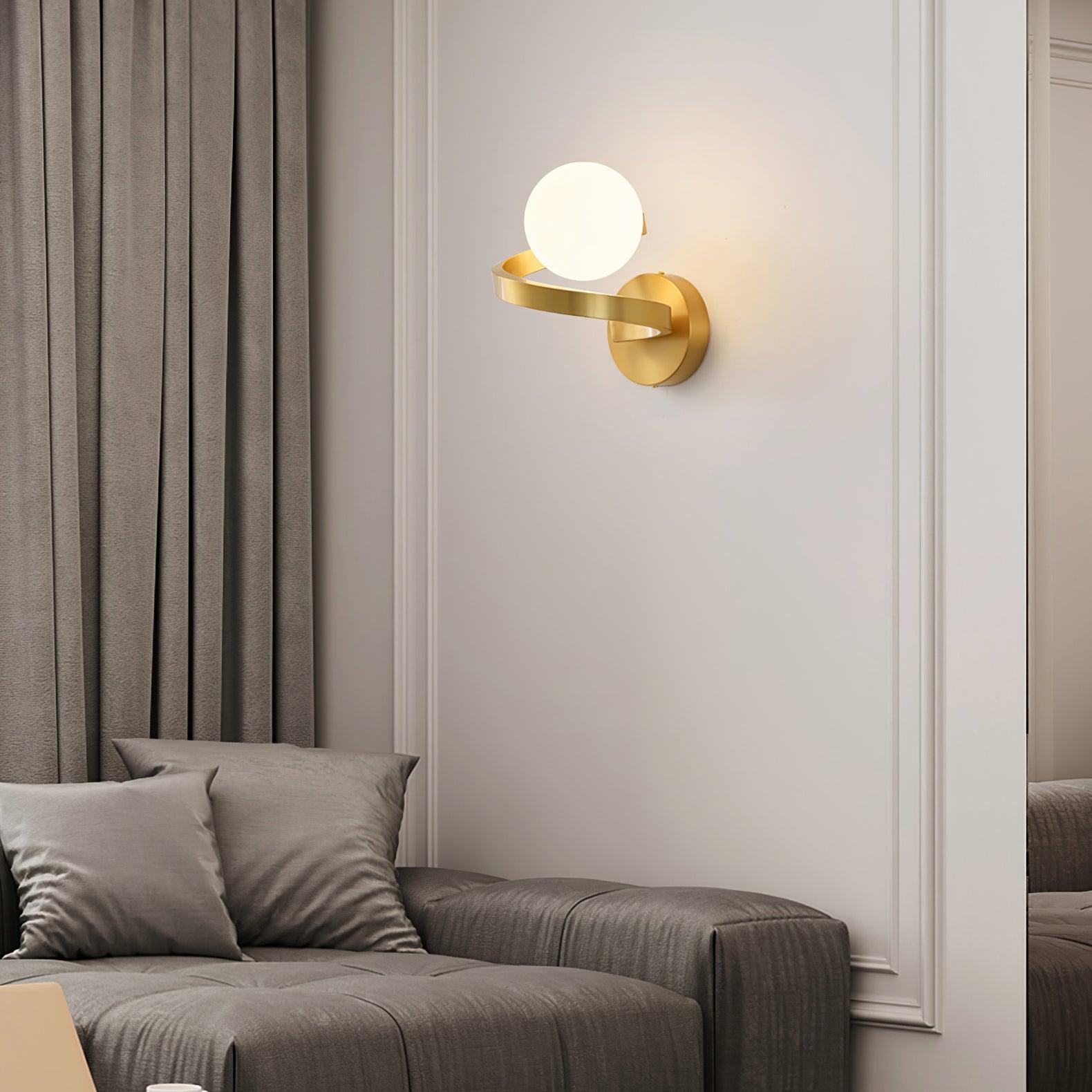Curved Wall Lamp Brass Spiral - Letslighting
