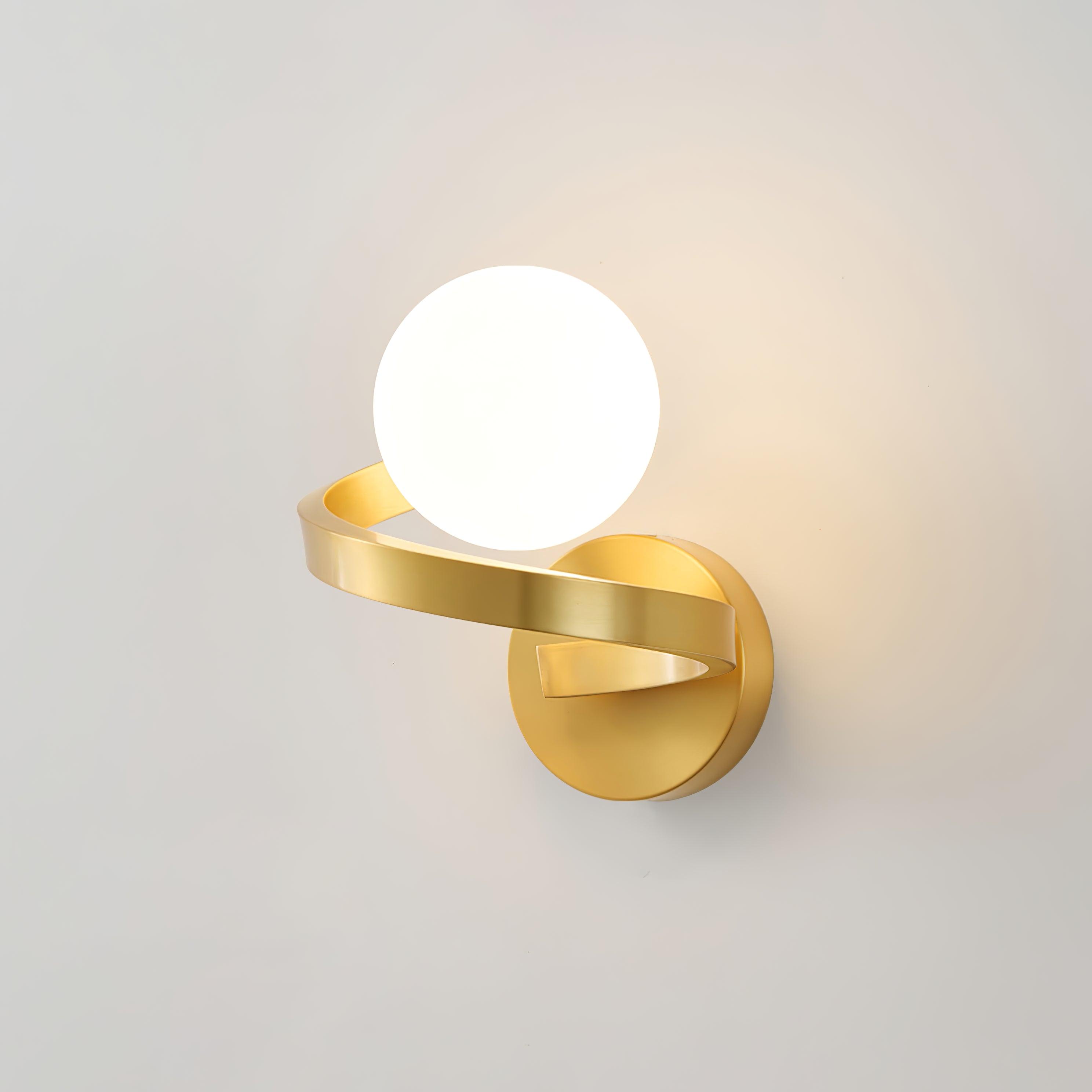 Curved Wall Lamp Brass Spiral - Letslighting