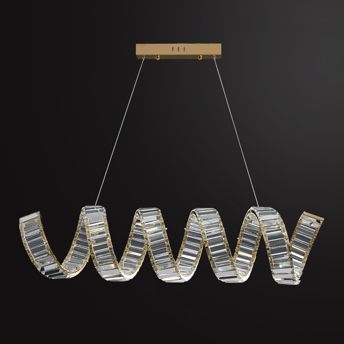 Lustra Chandelier Curved LED Crystal Luxurious - Letslighting