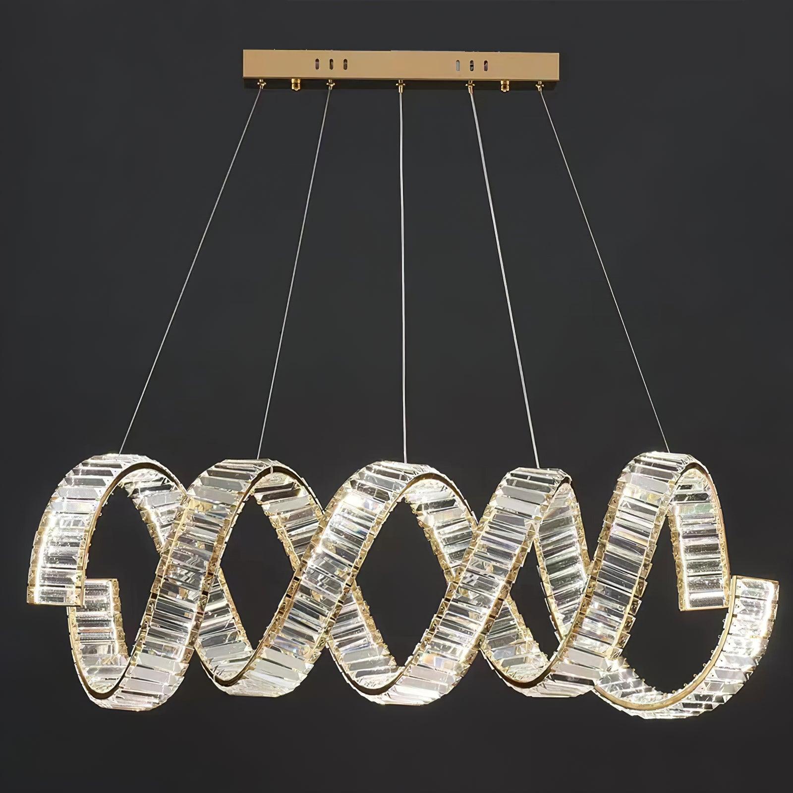 Lustra Chandelier Curved LED Crystal Luxurious - Letslighting