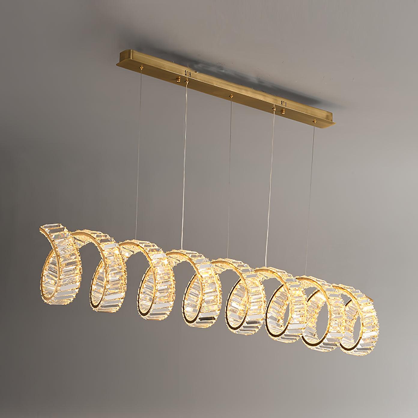 Lustra Chandelier Curved LED Crystal Luxurious - Letslighting
