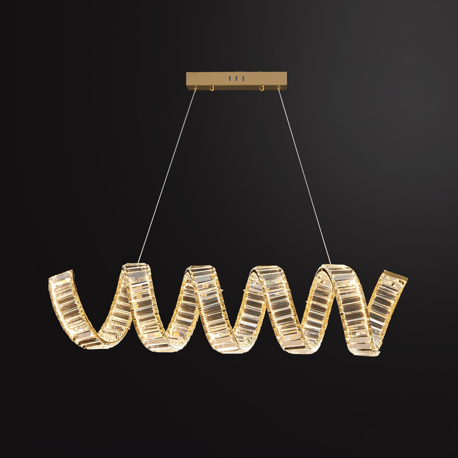 Lustra Chandelier Curved LED Crystal Luxurious - Letslighting