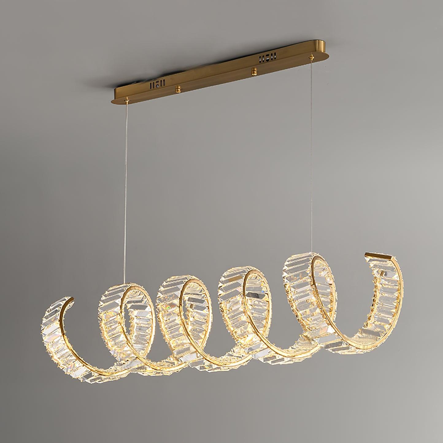Lustra Chandelier Curved LED Crystal Luxurious - Letslighting
