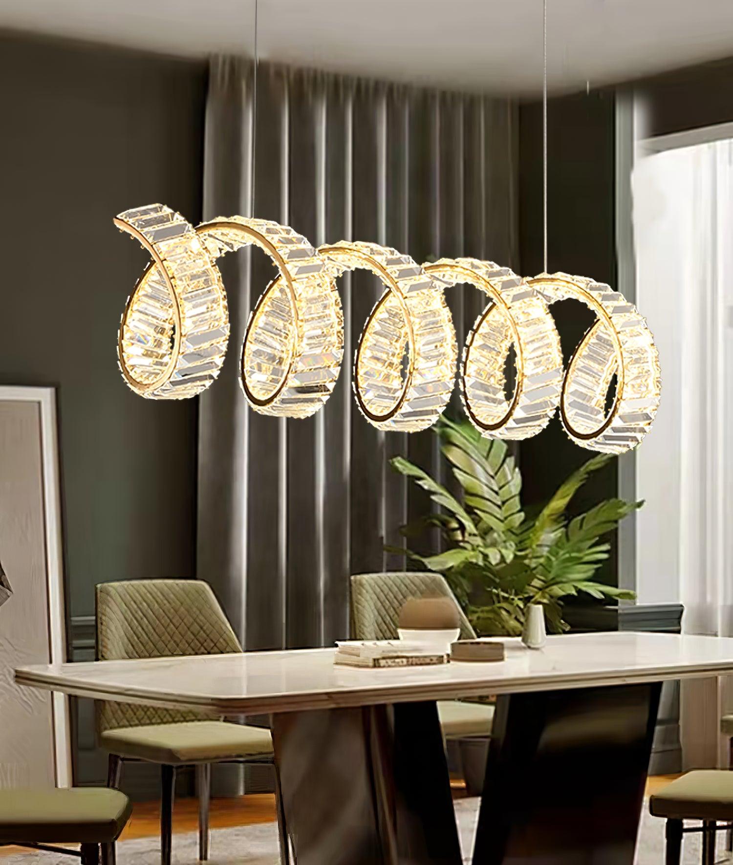 Lustra Chandelier Curved LED Crystal Luxurious - Letslighting