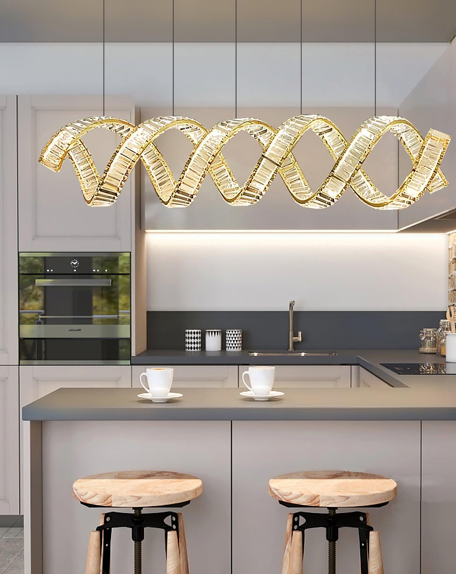 Lustra Chandelier Curved LED Crystal Luxurious - Letslighting