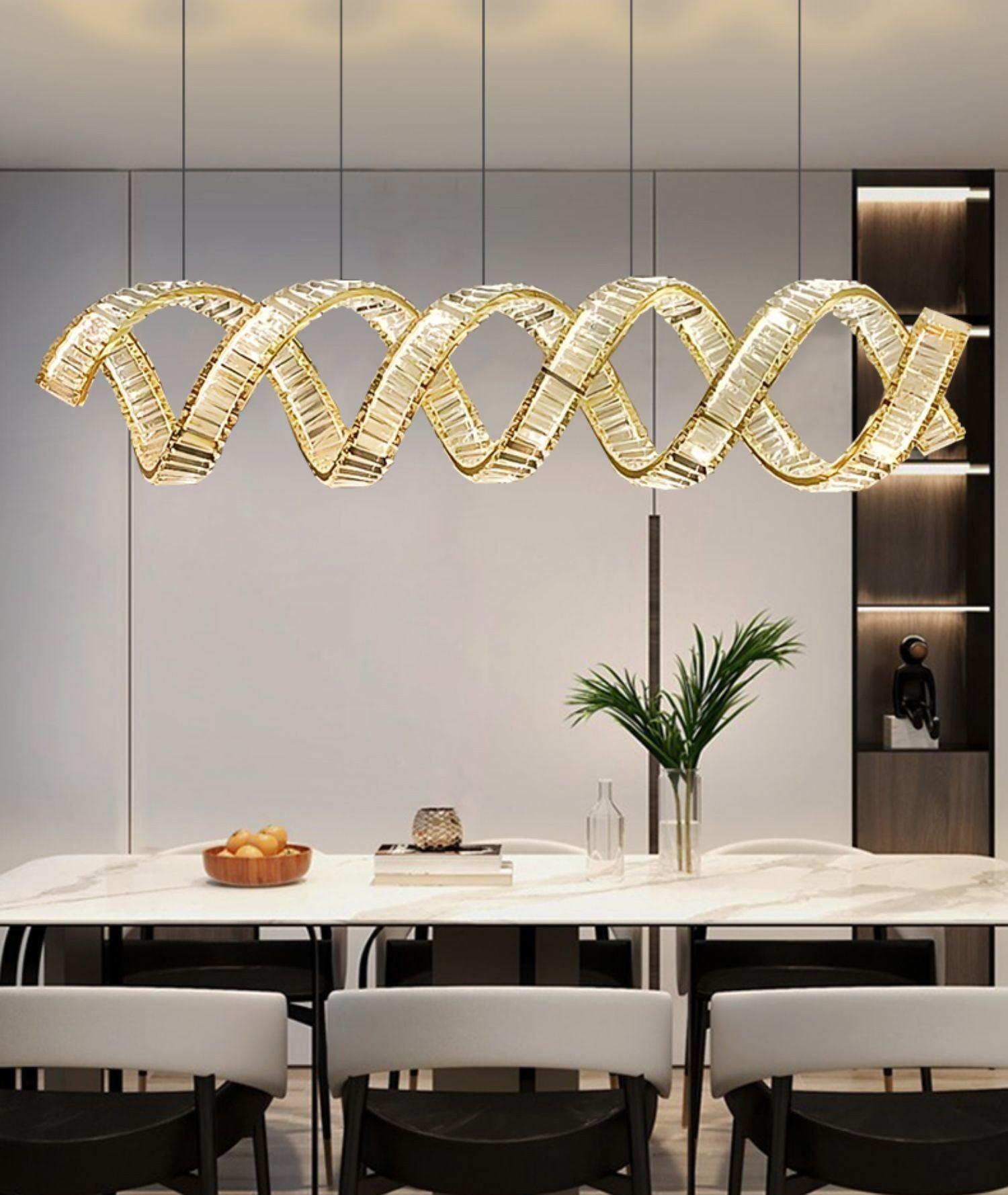 Lustra Chandelier Curved LED Crystal Luxurious - Letslighting