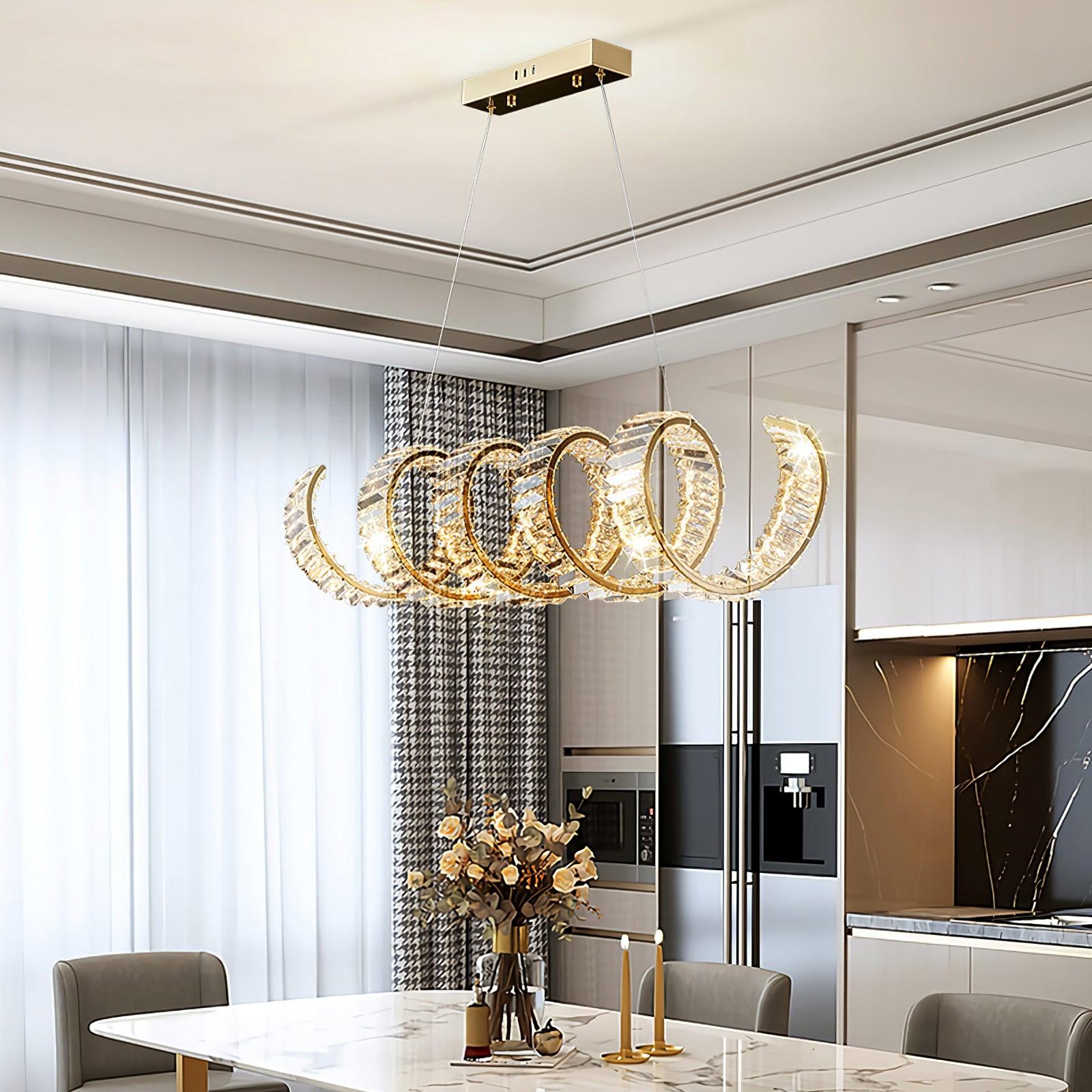 Lustra Chandelier Curved LED Crystal Luxurious - Letslighting