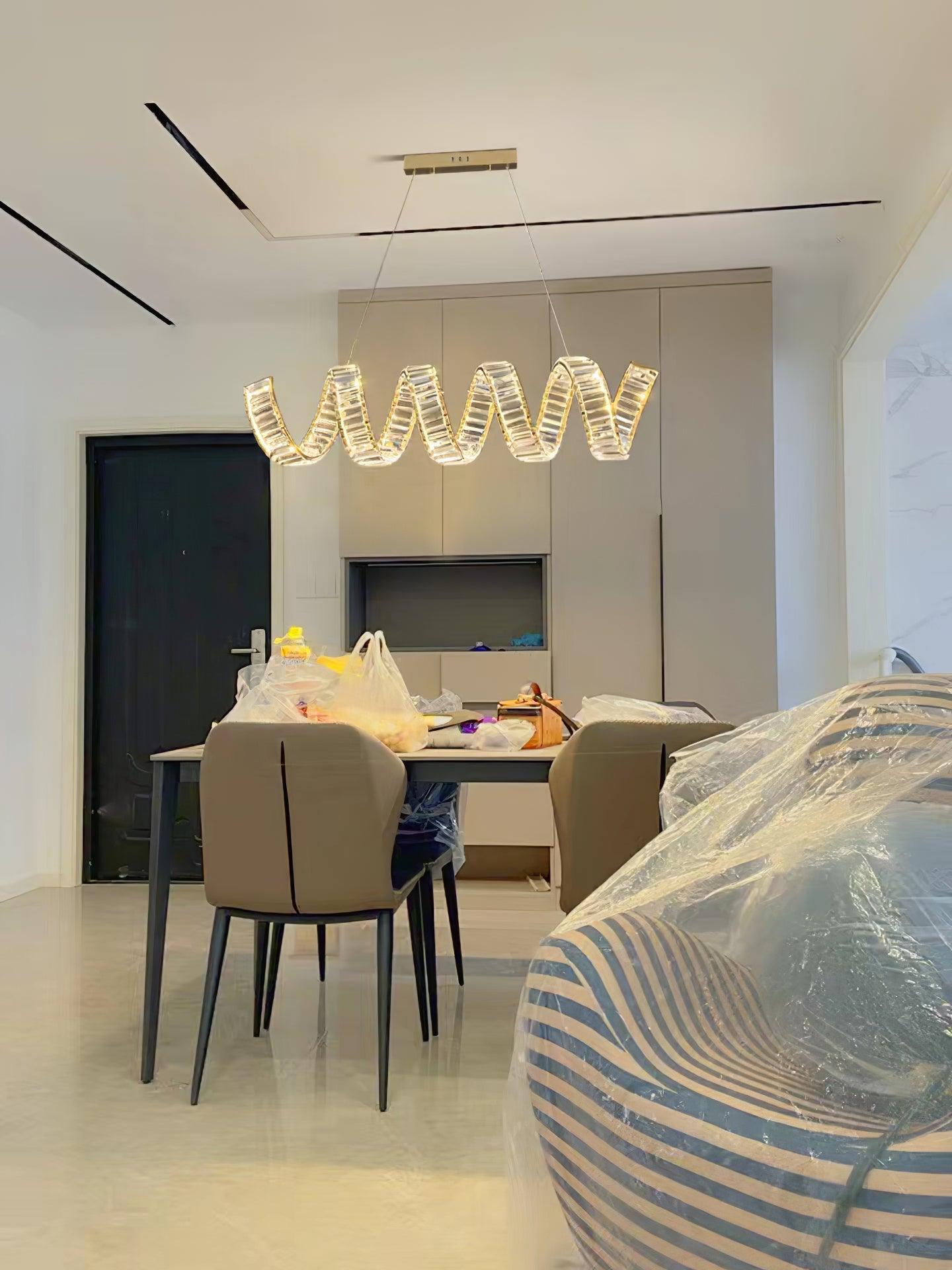 Lustra Chandelier Curved LED Crystal Luxurious - Letslighting