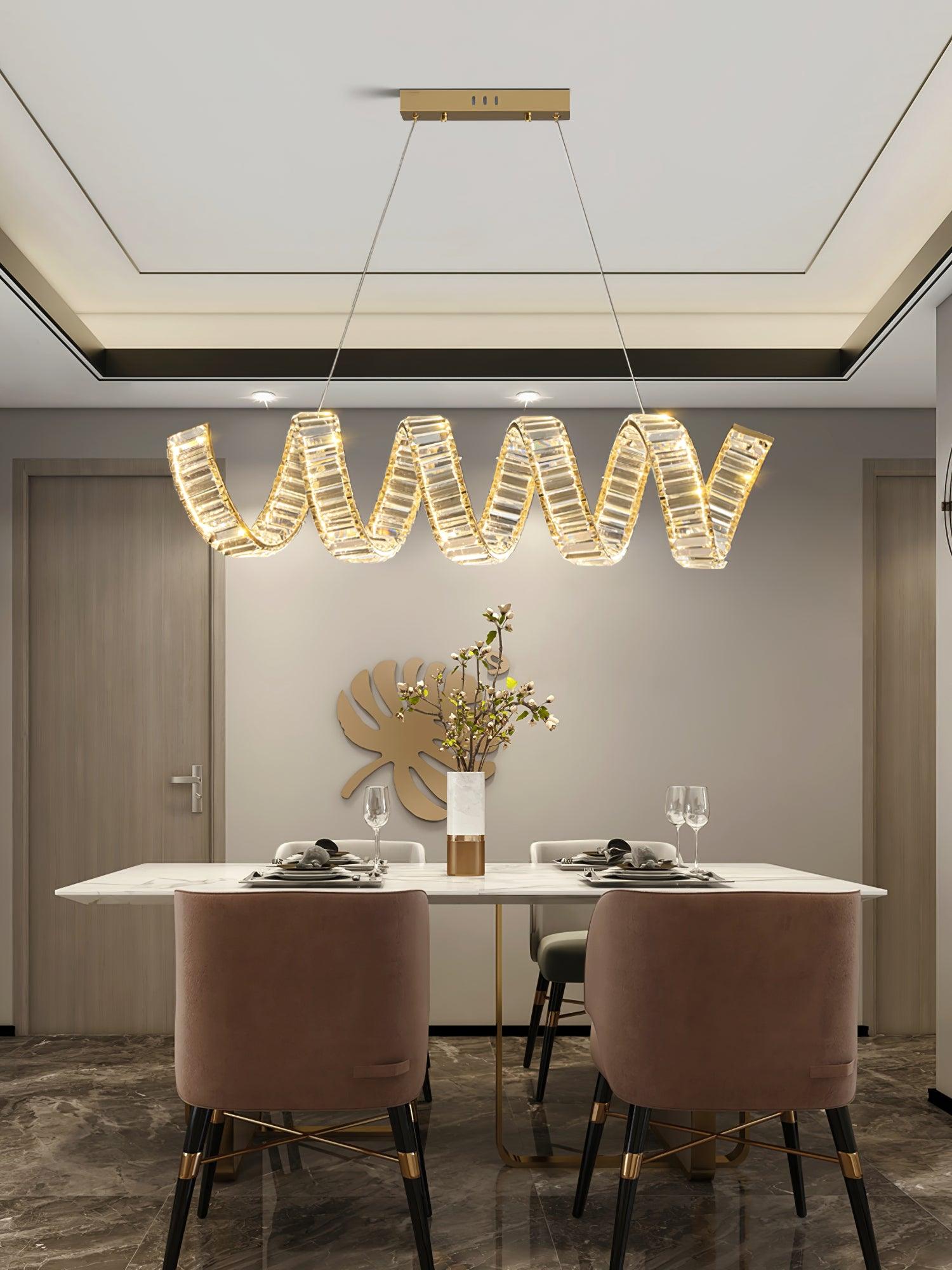 Lustra Chandelier Curved LED Crystal Luxurious - Letslighting