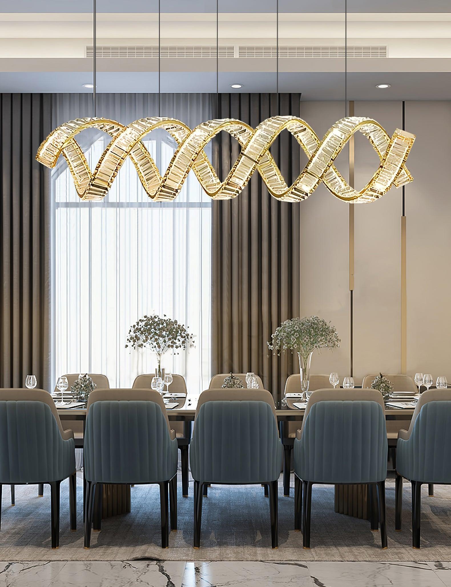 Lustra Chandelier Curved LED Crystal Luxurious - Letslighting