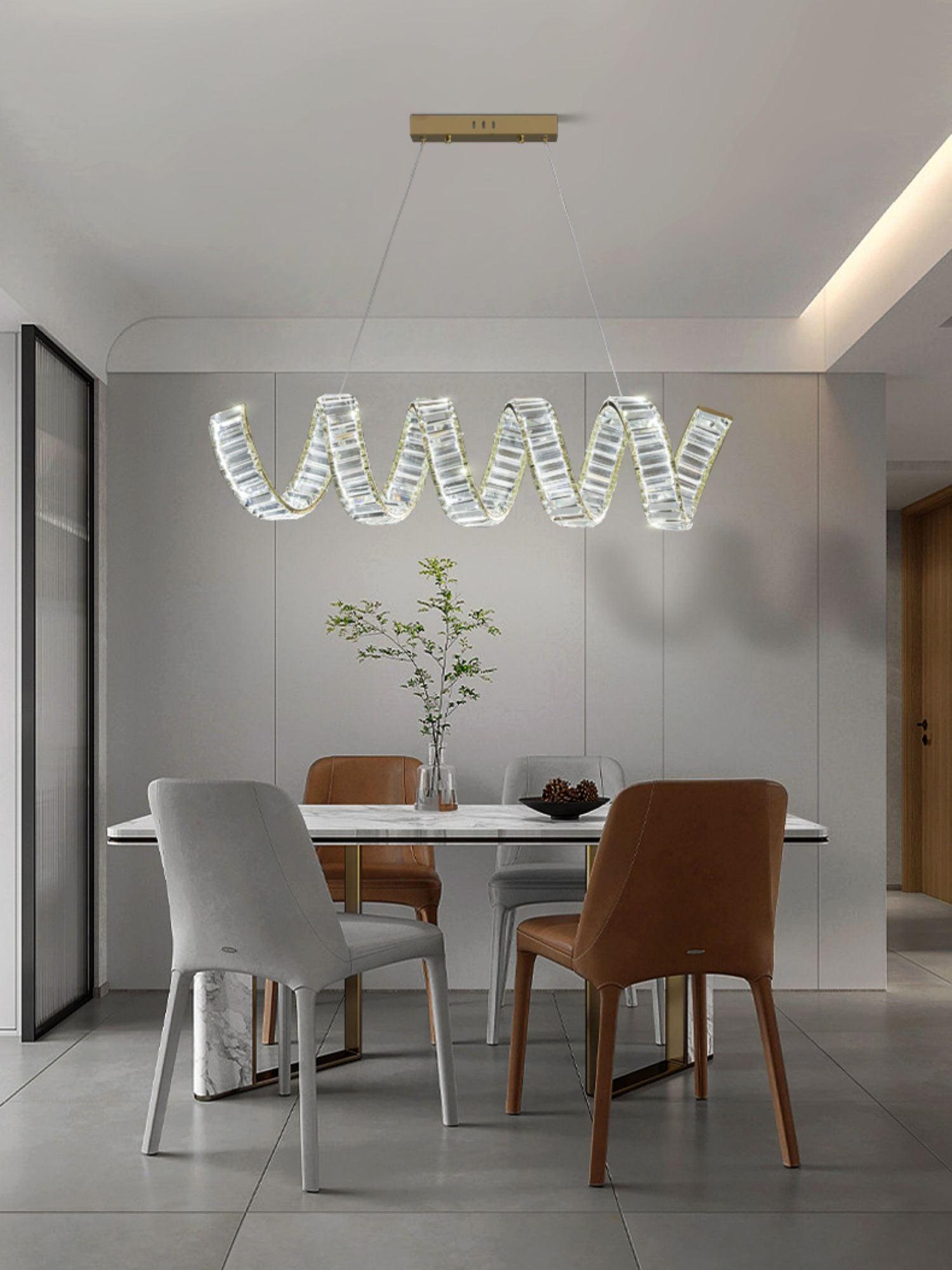 Lustra Chandelier Curved LED Crystal Luxurious - Letslighting