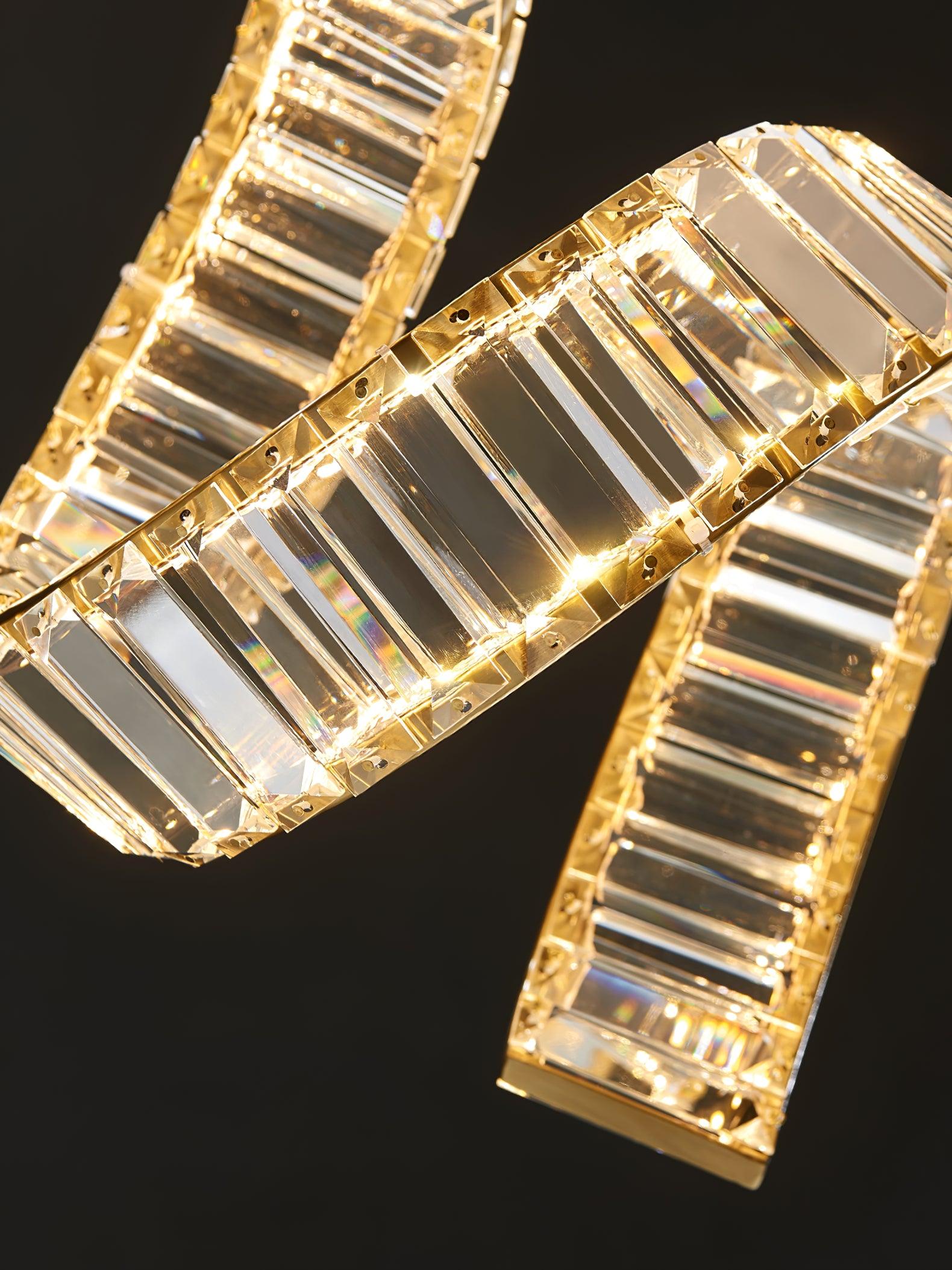 Lustra Chandelier Curved LED Crystal Luxurious - Letslighting