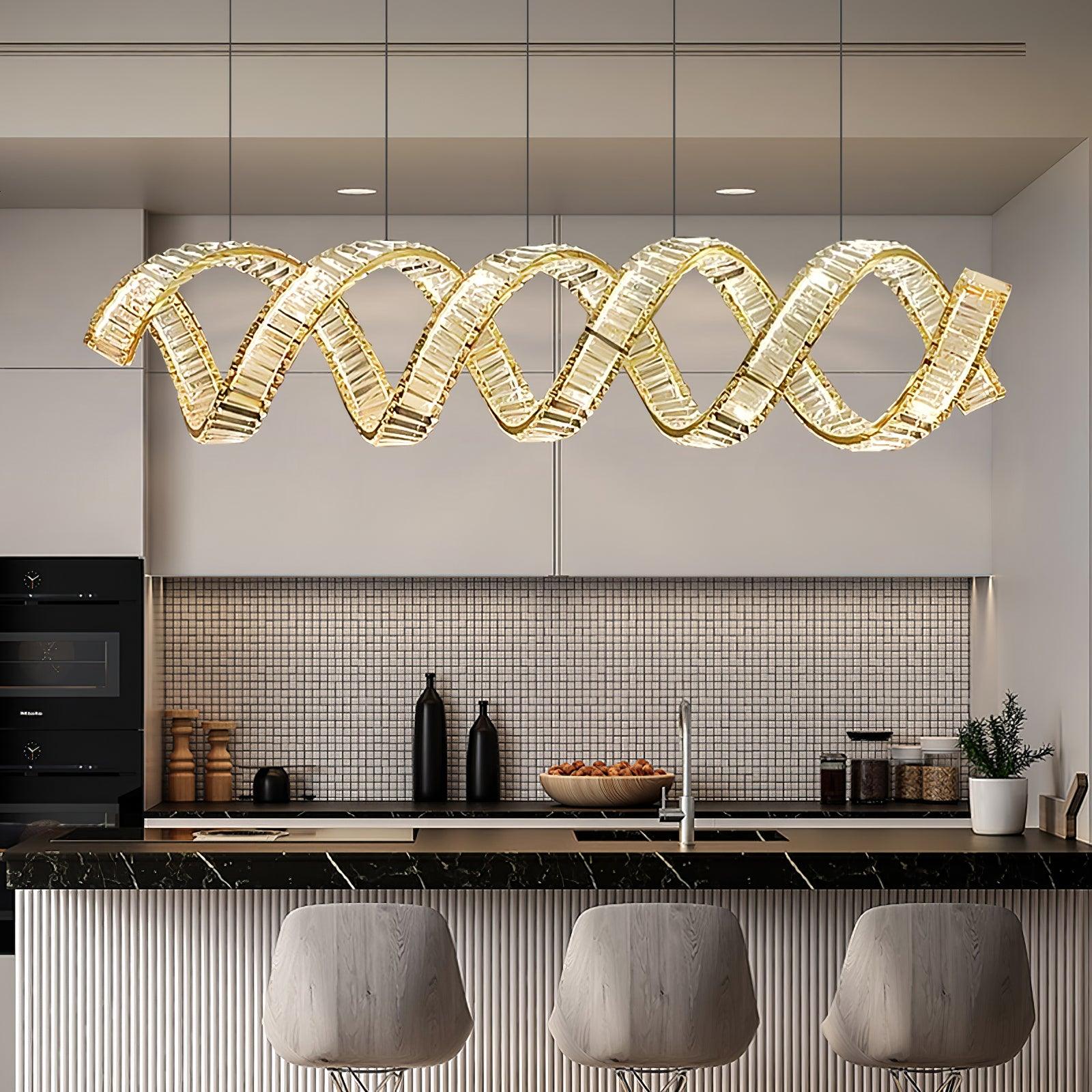 Lustra Chandelier Curved LED Crystal Luxurious - Letslighting