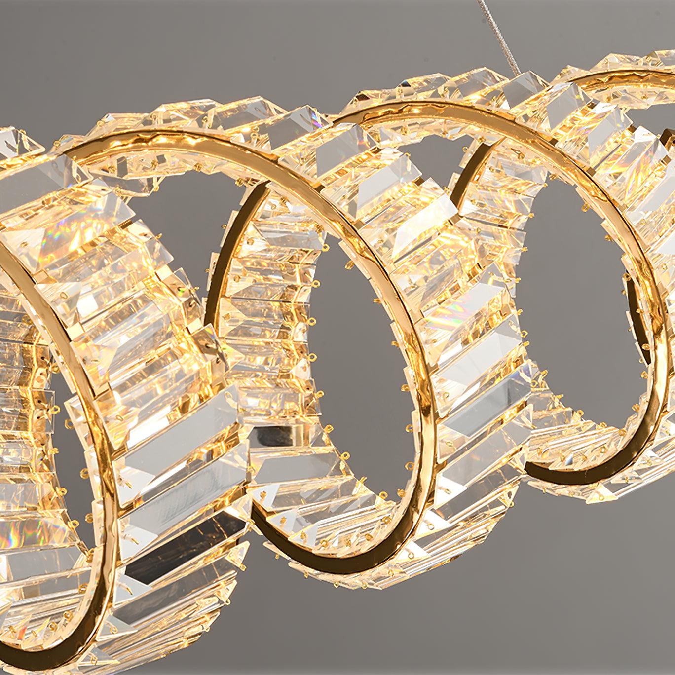 Lustra Chandelier Curved LED Crystal Luxurious - Letslighting