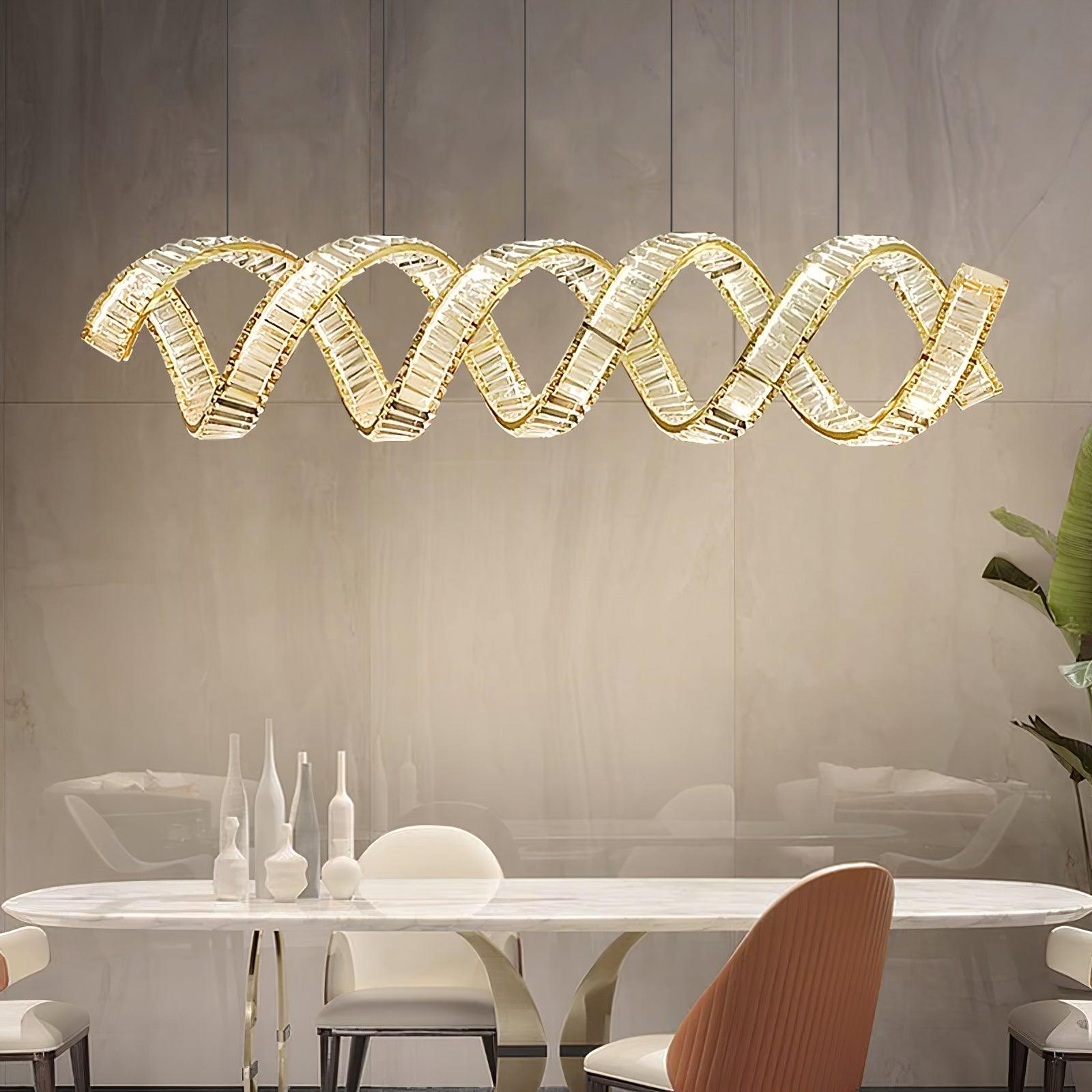 Lustra Chandelier Curved LED Crystal Luxurious - Letslighting