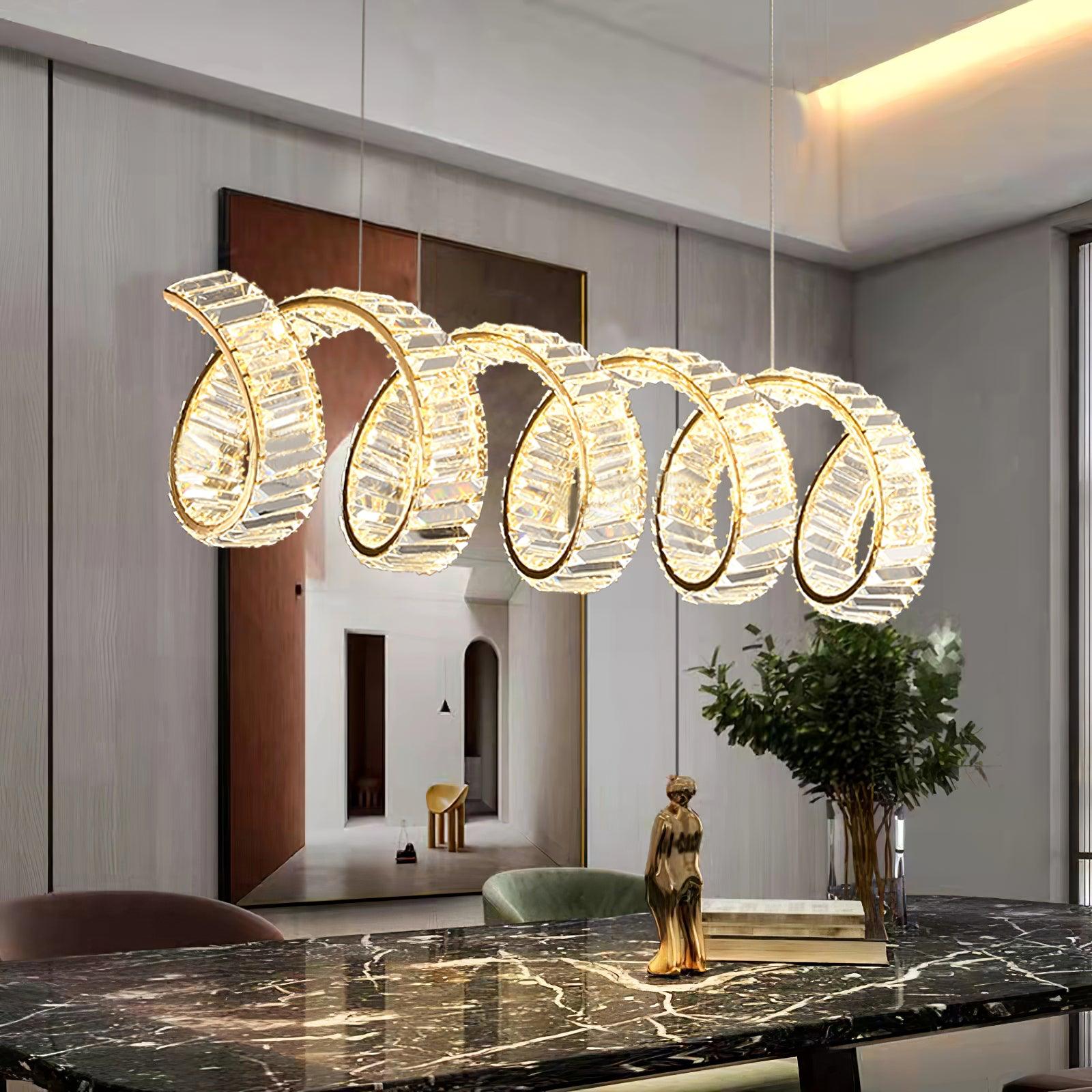 Lustra Chandelier Curved LED Crystal Luxurious - Letslighting