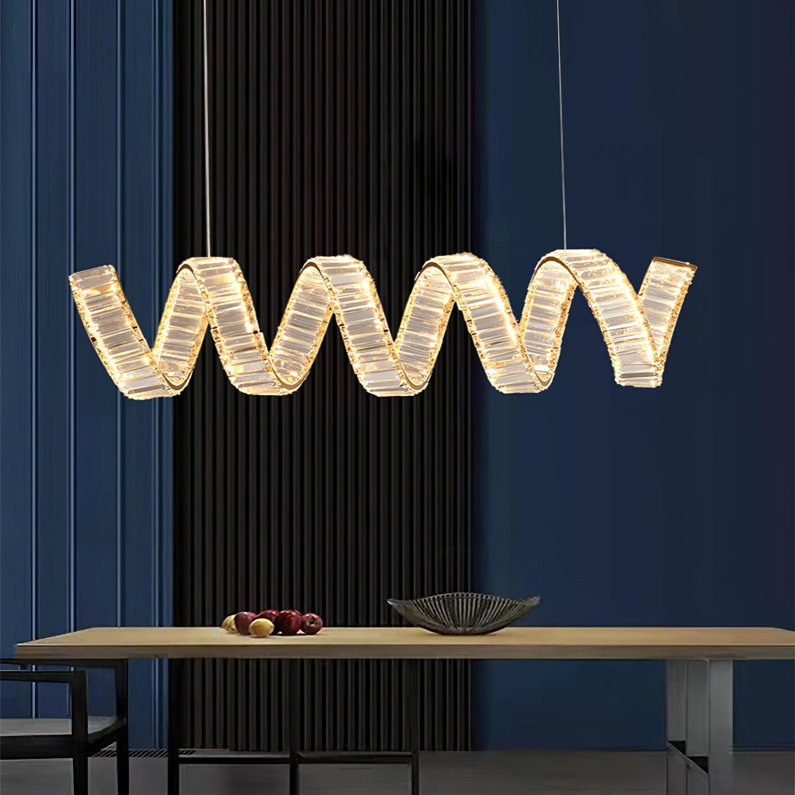Lustra Chandelier Curved LED Crystal Luxurious - Letslighting