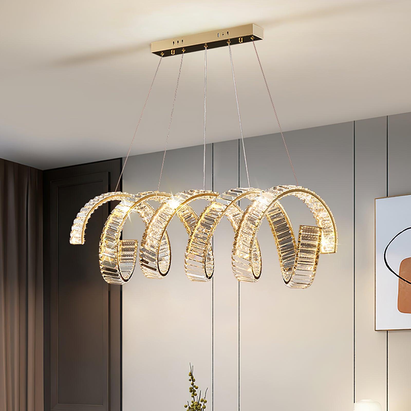 Lustra Chandelier Curved LED Crystal Luxurious - Letslighting