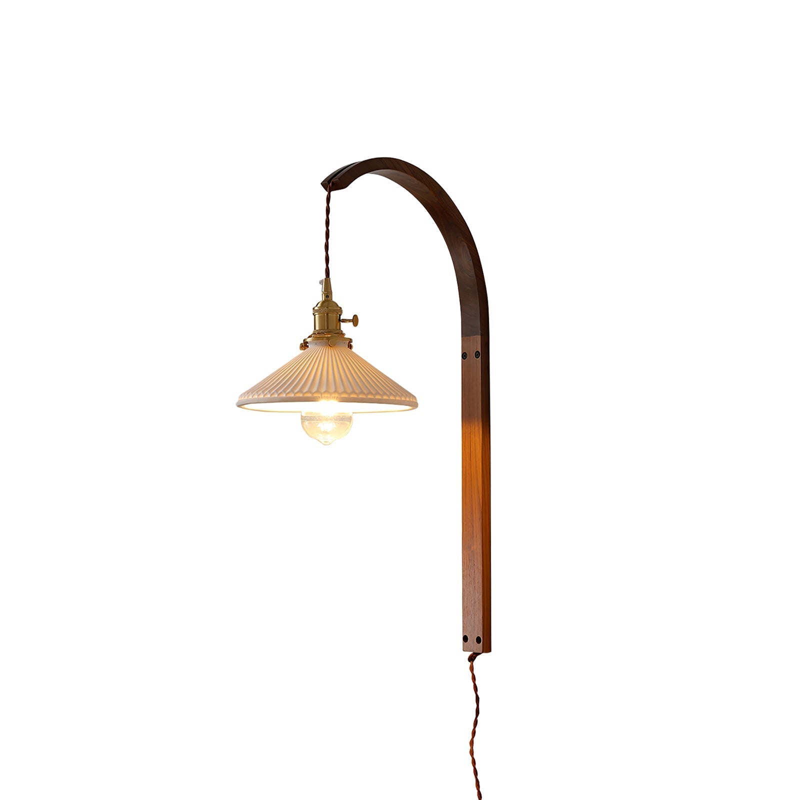 Dapple Modern Minimalist Walnut Ceramic Wall Light - Letslighting