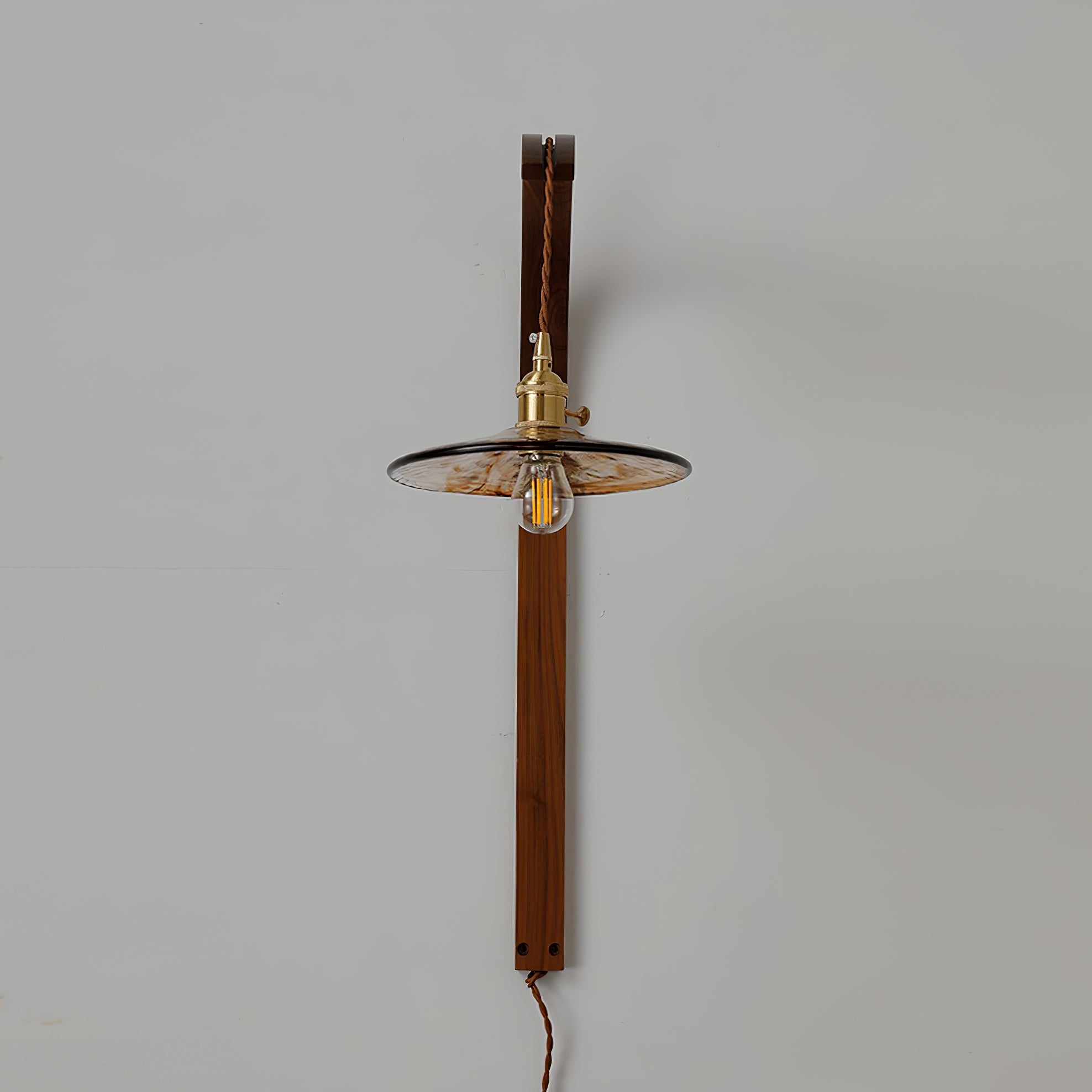 Dapple Modern Minimalist Walnut Ceramic Wall Light - Letslighting