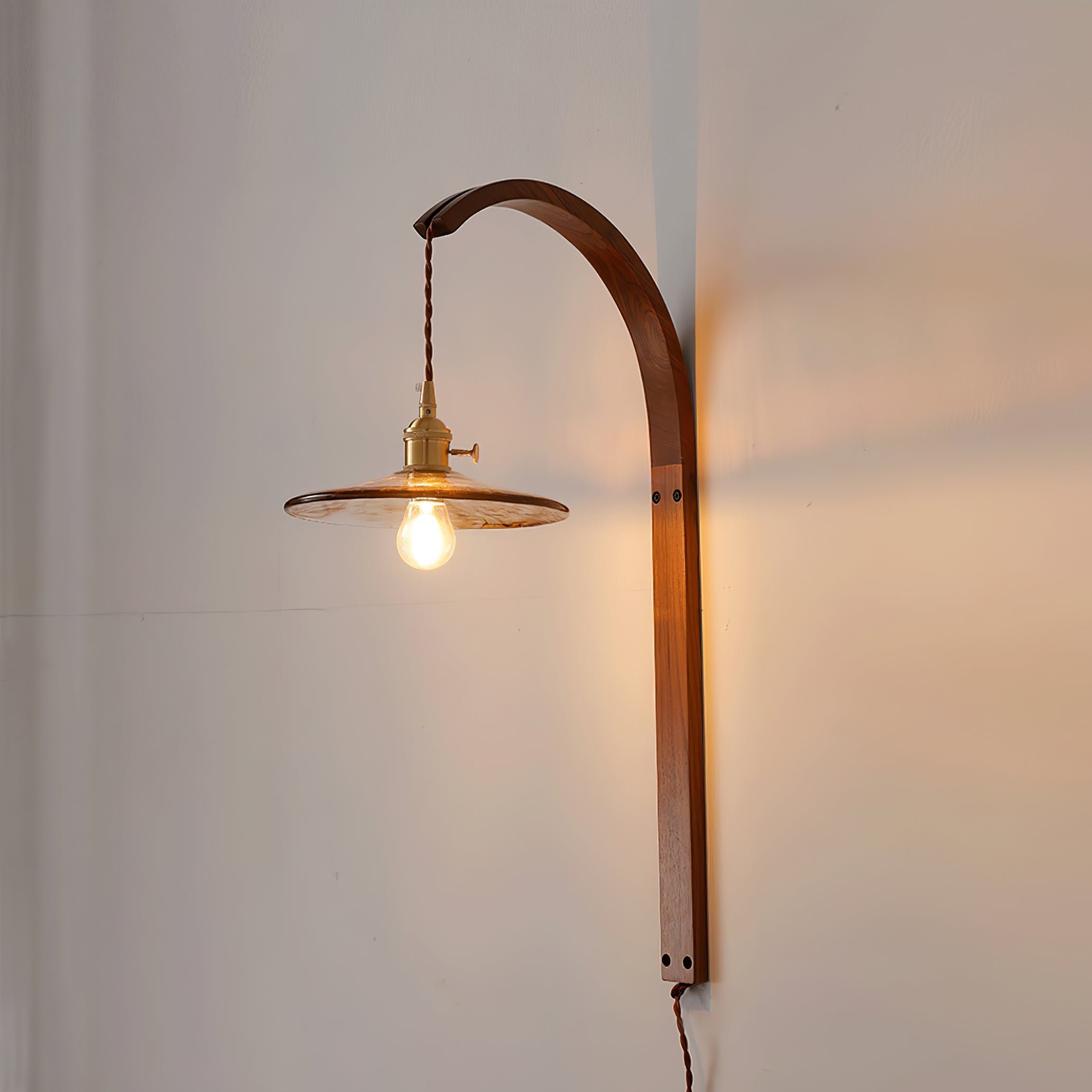 Dapple Modern Minimalist Walnut Ceramic Wall Light - Letslighting