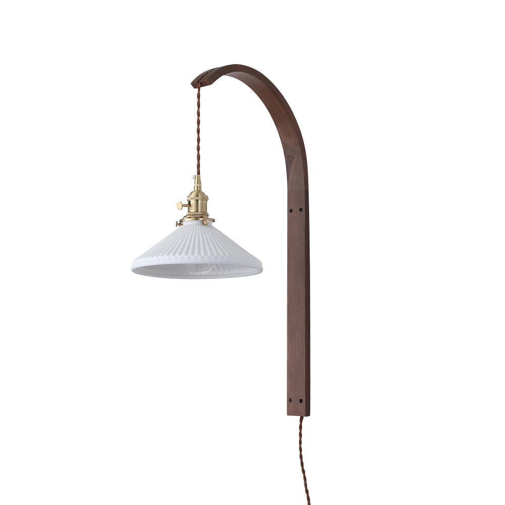 Dapple Modern Minimalist Walnut Ceramic Wall Light - Letslighting