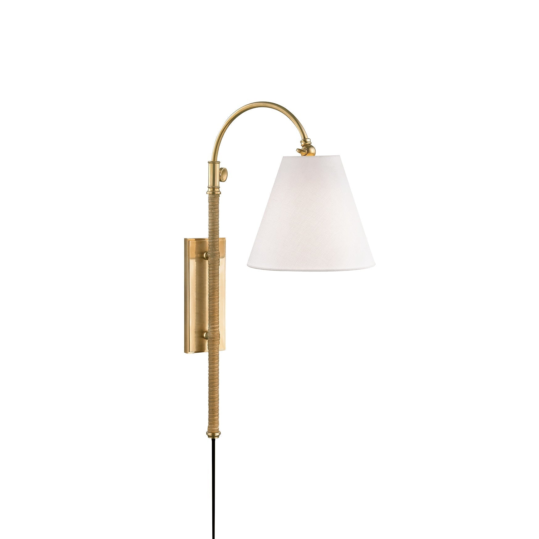 Elan Modern Minimalist Plug-In Brass Fabric Sconce Wall Lamp - Letslighting