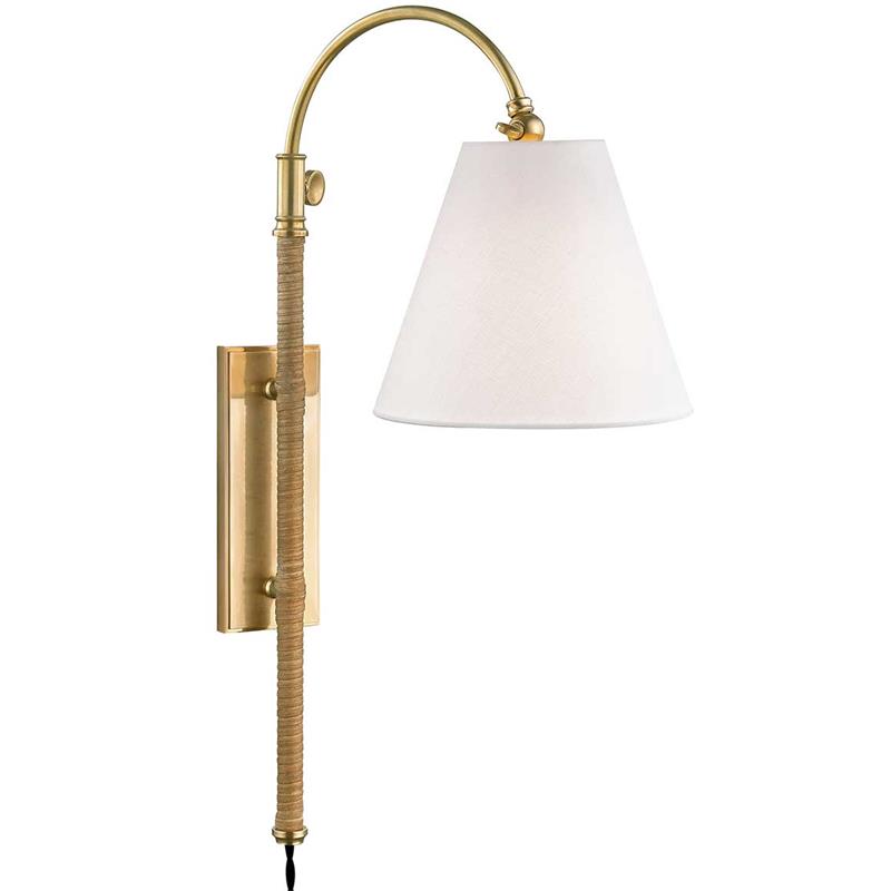 Elan Modern Minimalist Plug-In Brass Fabric Sconce Wall Lamp - Letslighting