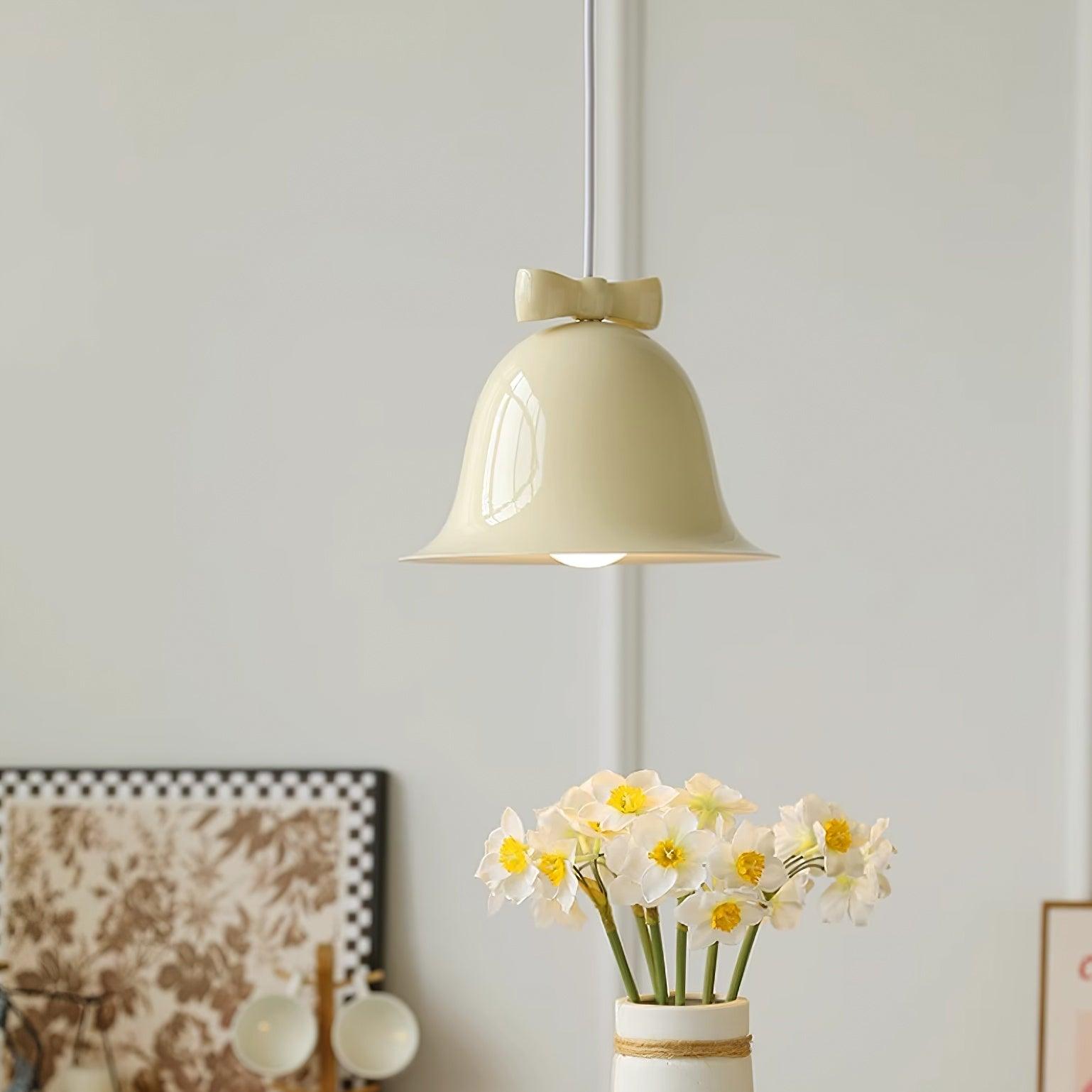 Cute Bells Pendant Lamp Glass Bow Dainty - Letslighting