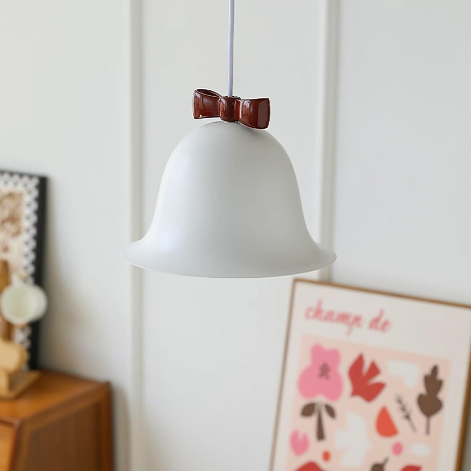 Cute Bells Pendant Lamp Glass Bow Dainty - Letslighting