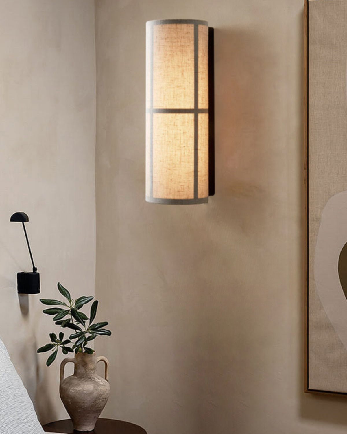 Lustra Wall Lamp Cylinder Fabric Soft Glow - Letslighting