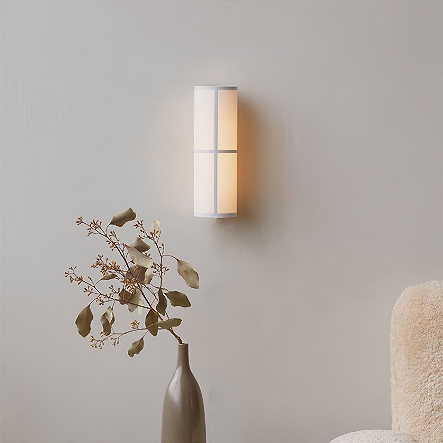 Lustra Wall Lamp Cylinder Fabric Soft Glow - Letslighting