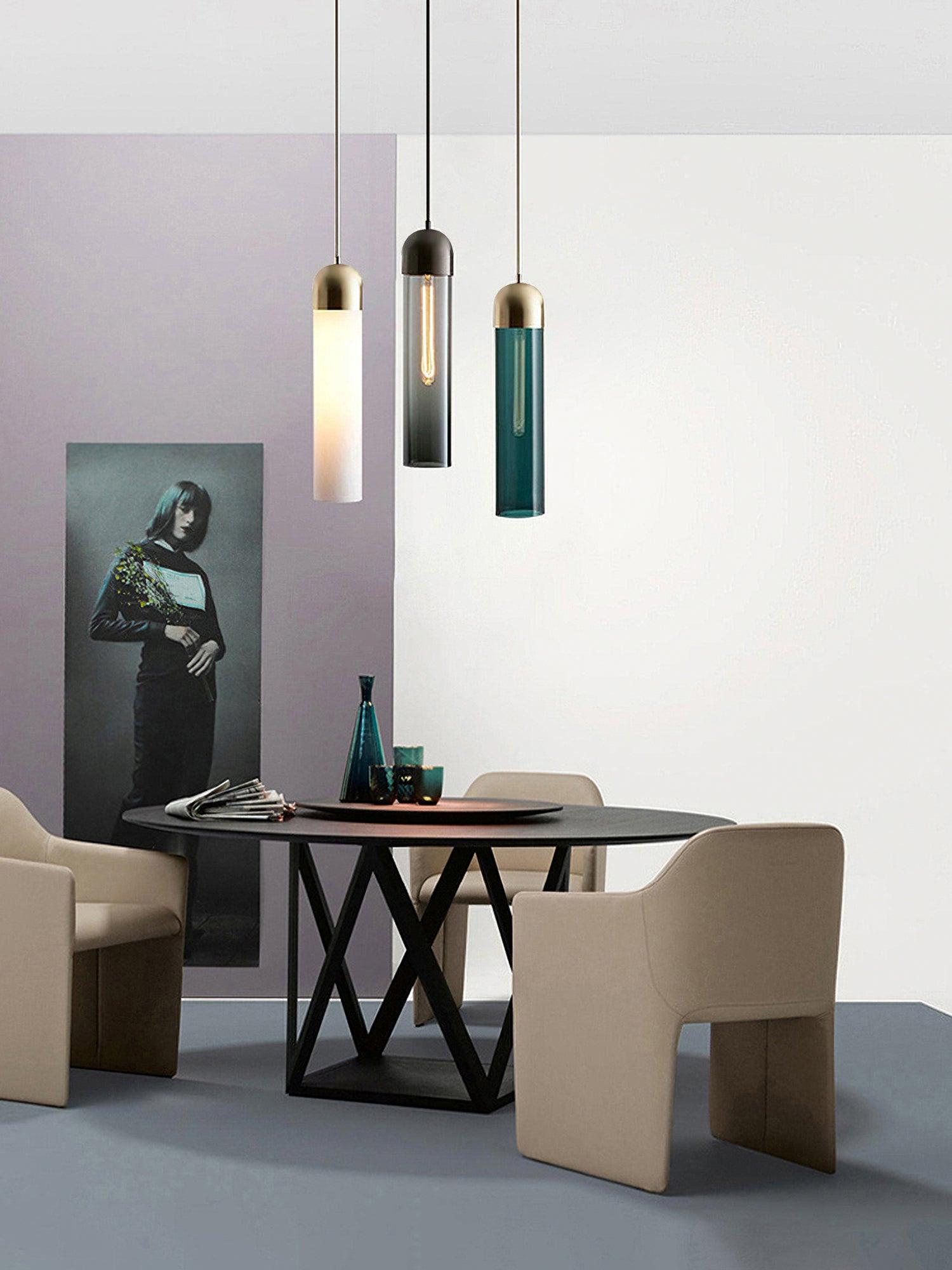 Eurcara Cylindrical Shape Glass Pendant Light - Letslighting
