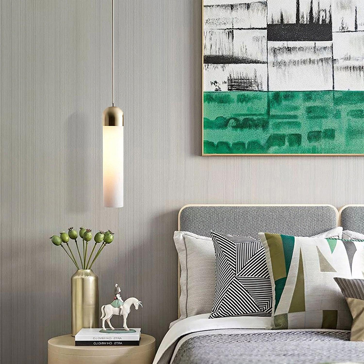 Eurcara Cylindrical Shape Glass Pendant Light - Letslighting