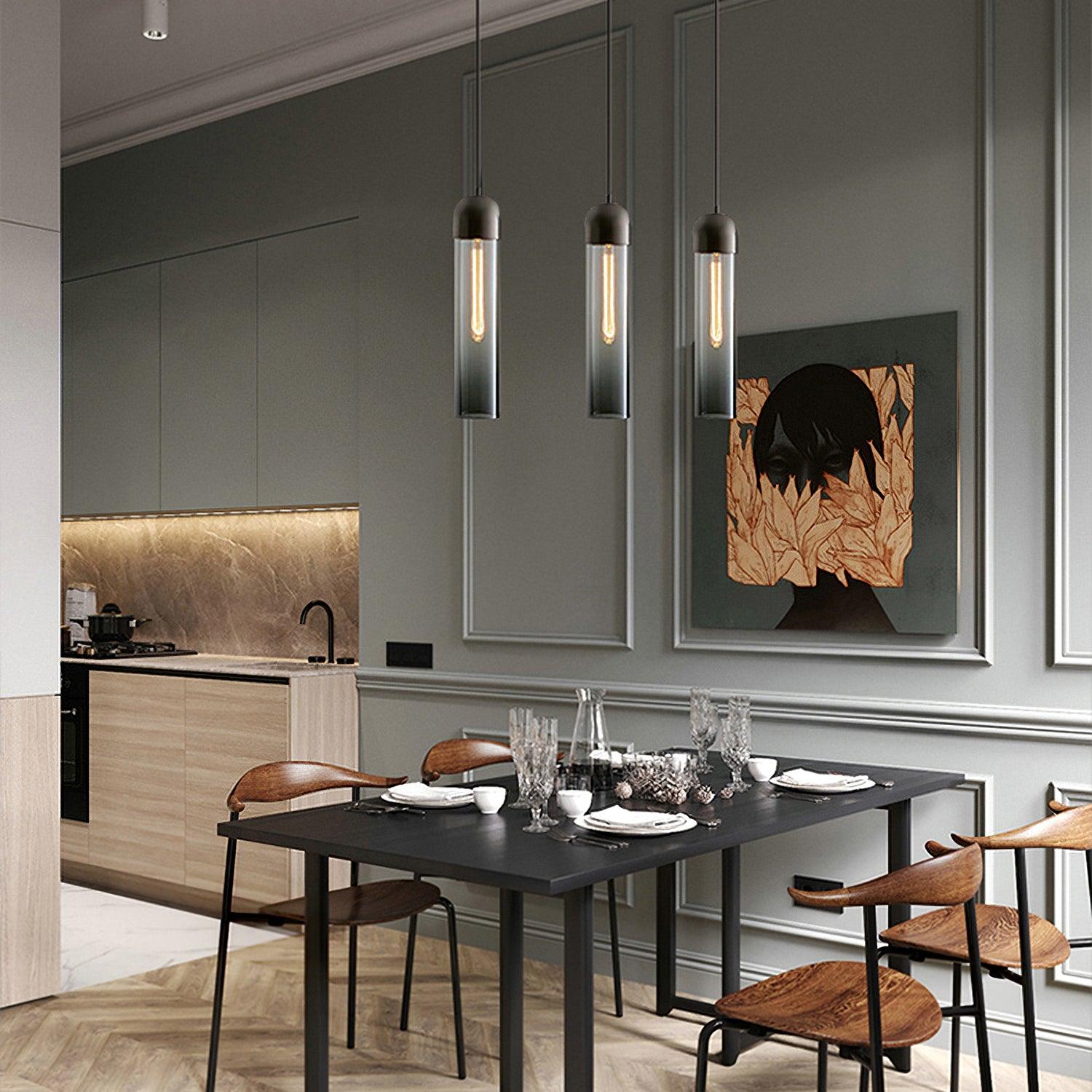 Eurcara Cylindrical Shape Glass Pendant Light - Letslighting
