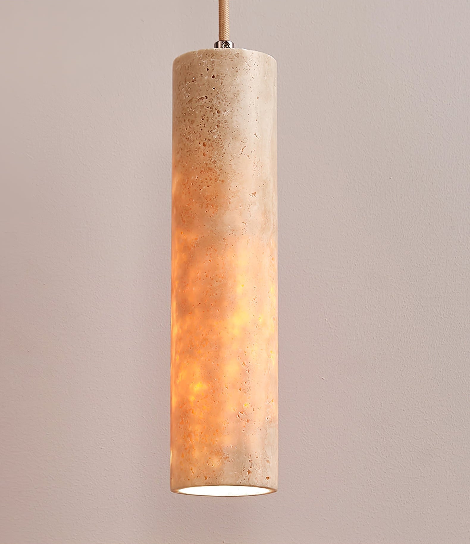 Cylindrical Travertine Pendant Light - Letslighting