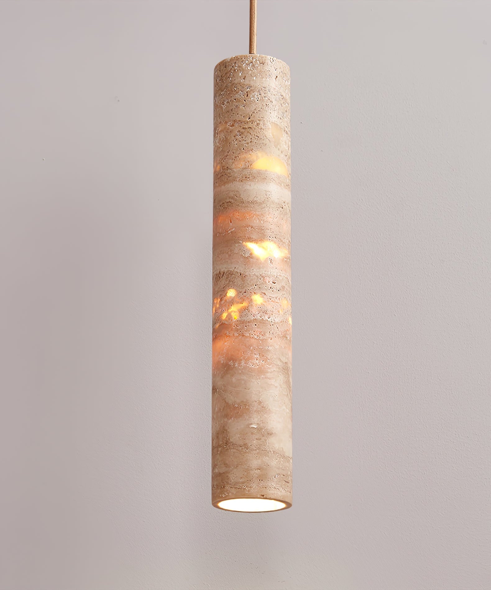 Cylindrical Travertine Pendant Light - Letslighting