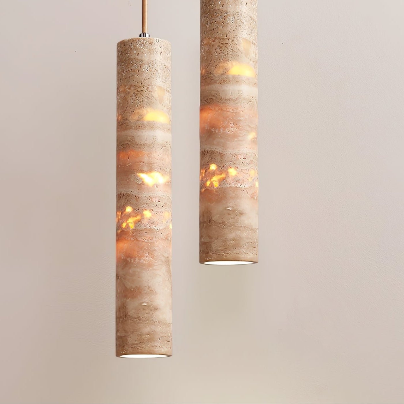 Cylindrical Travertine Pendant Light - Letslighting