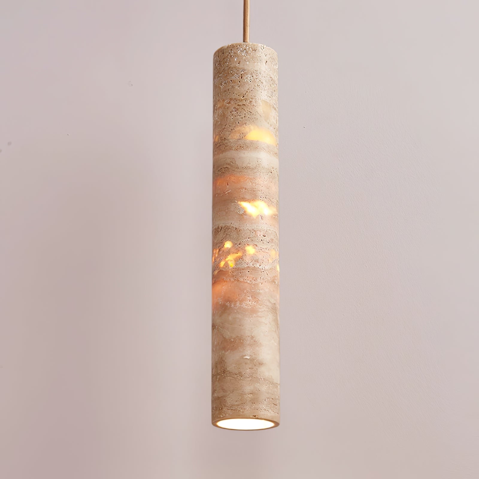 Cylindrical Travertine Pendant Light - Letslighting
