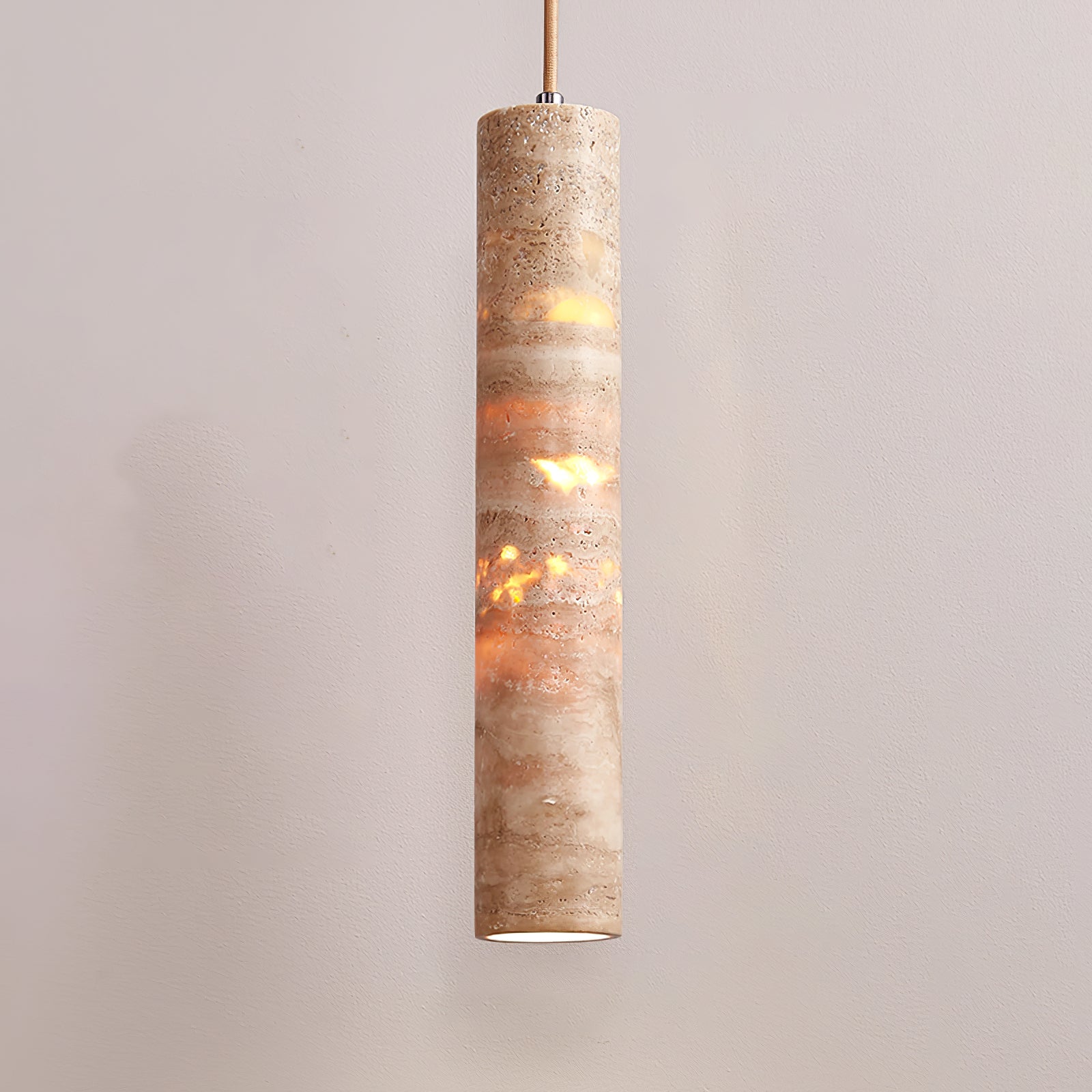 Cylindrical Travertine Pendant Light - Letslighting