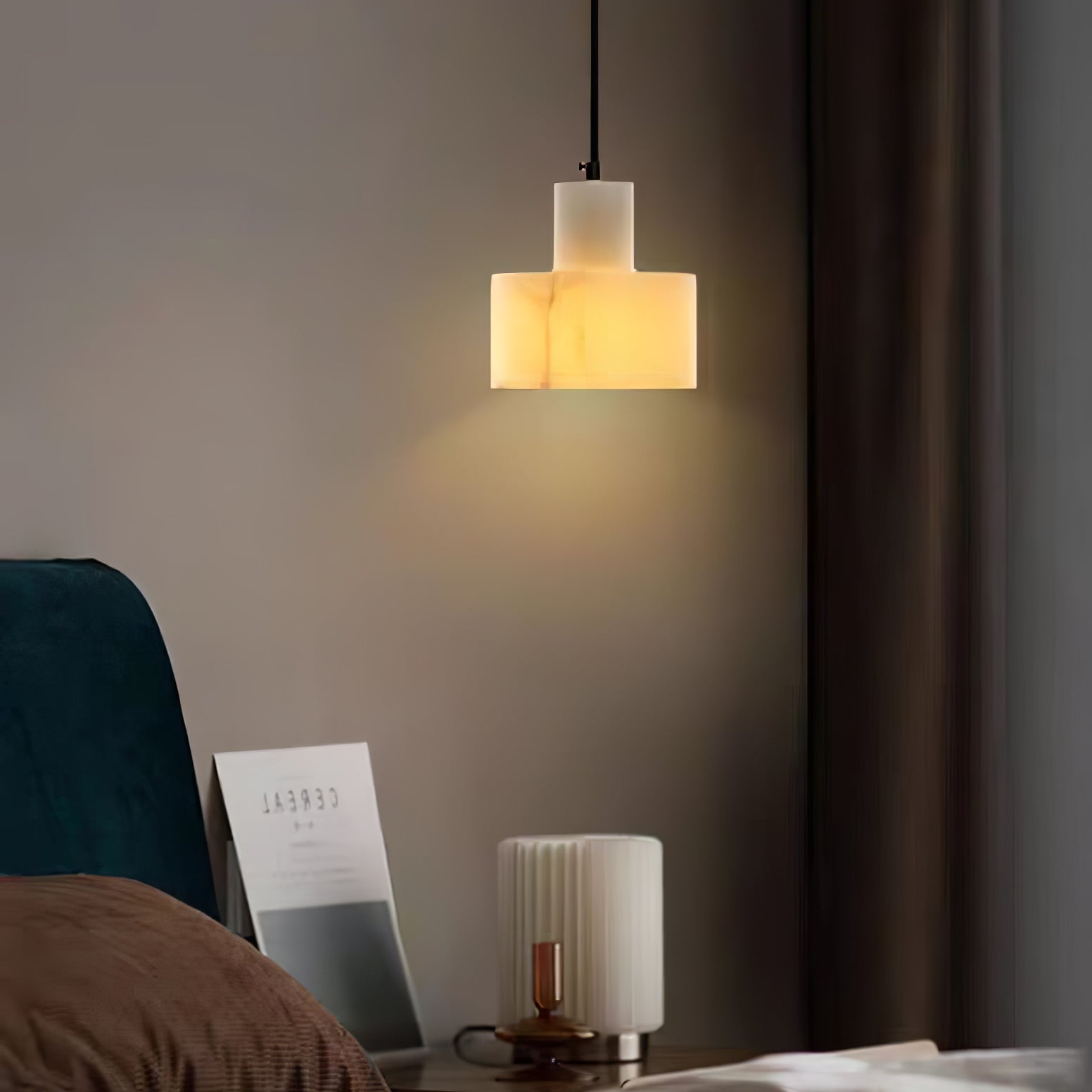 Alabaster Pendant Lgiht Dual Cylindrical - Letslighting