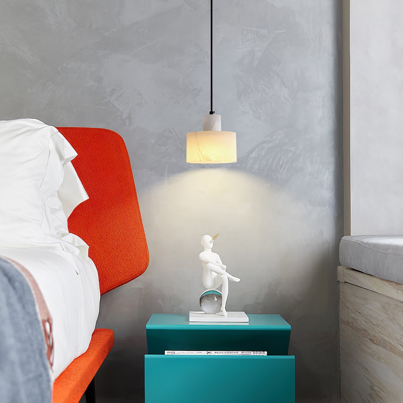 Alabaster Pendant Lgiht Dual Cylindrical - Letslighting