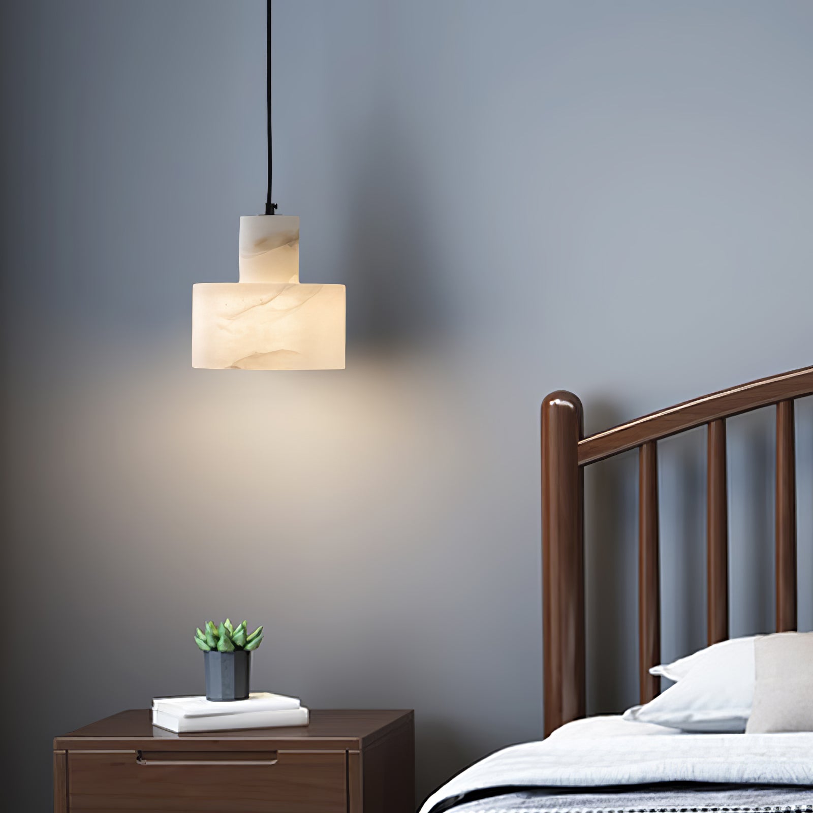 Alabaster Pendant Lgiht Dual Cylindrical - Letslighting