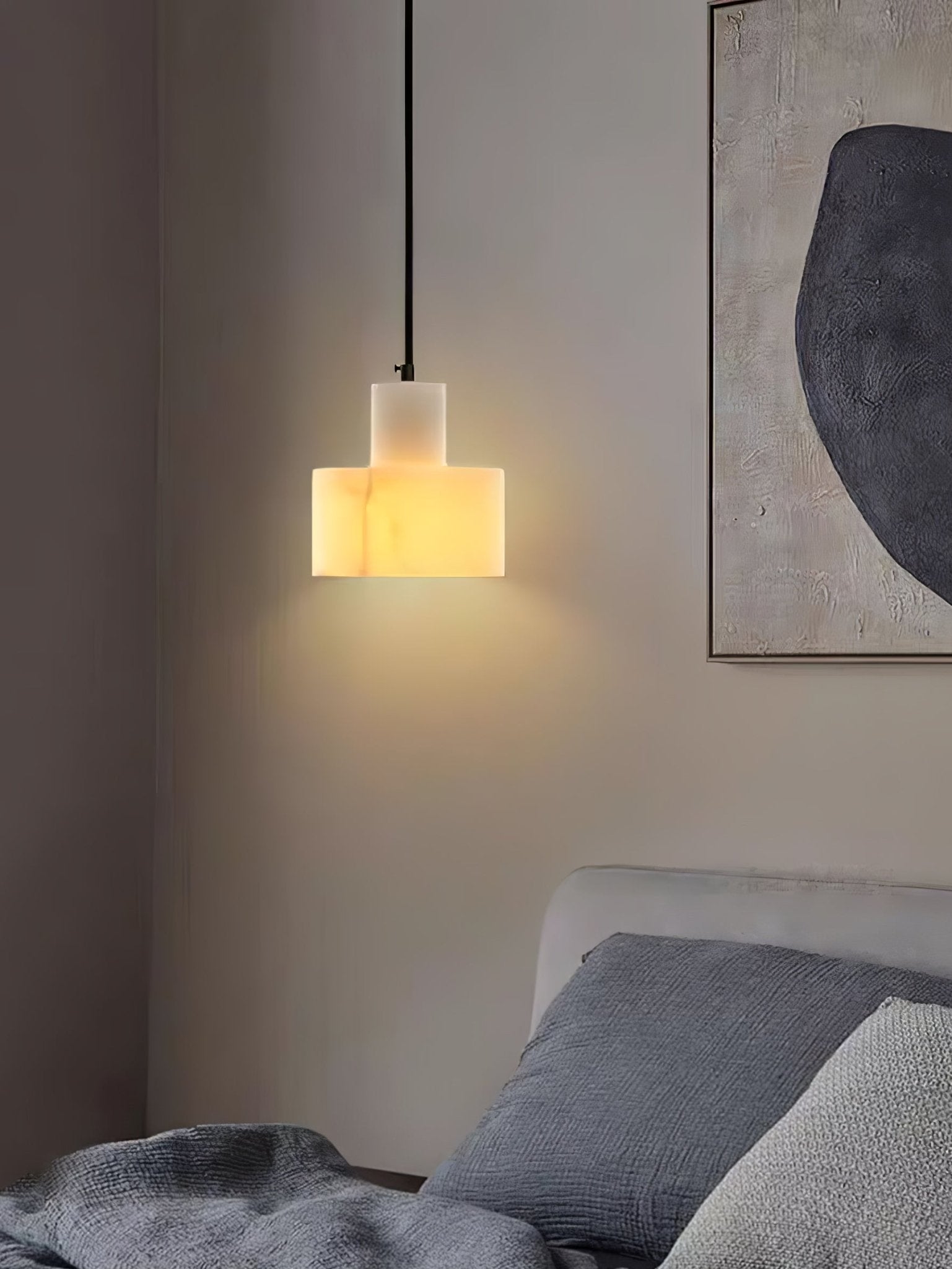 Alabaster Pendant Lgiht Dual Cylindrical - Letslighting