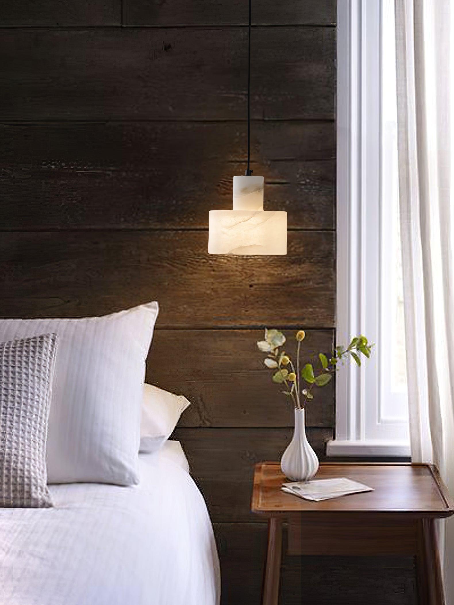 Alabaster Pendant Lgiht Dual Cylindrical - Letslighting