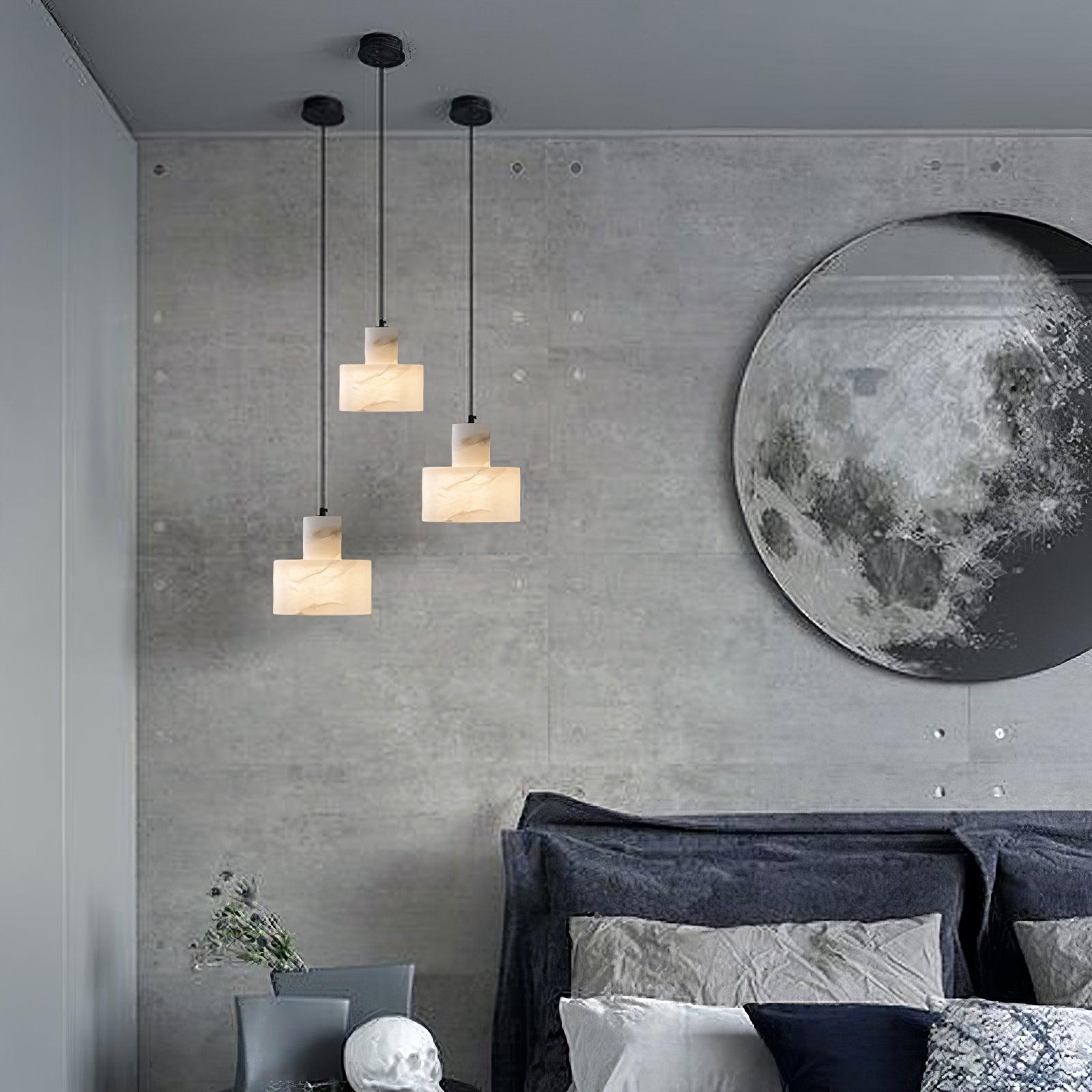 Alabaster Pendant Lgiht Dual Cylindrical - Letslighting