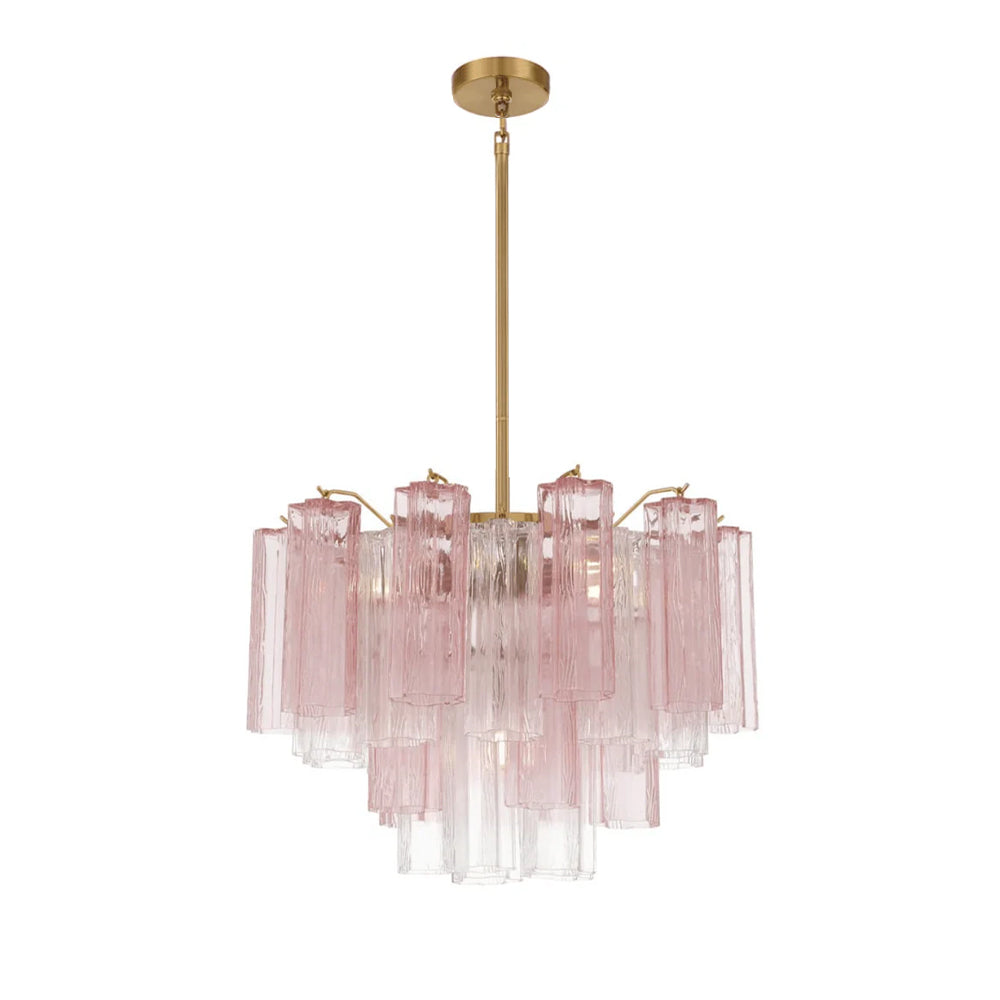 Lustra Murano Chandelier Glass Tube Layered Amber