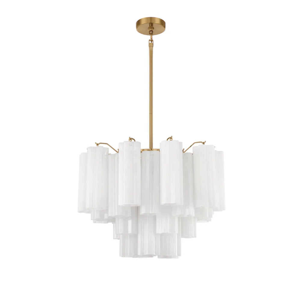Lustra Murano Chandelier Glass Tube Layered Amber