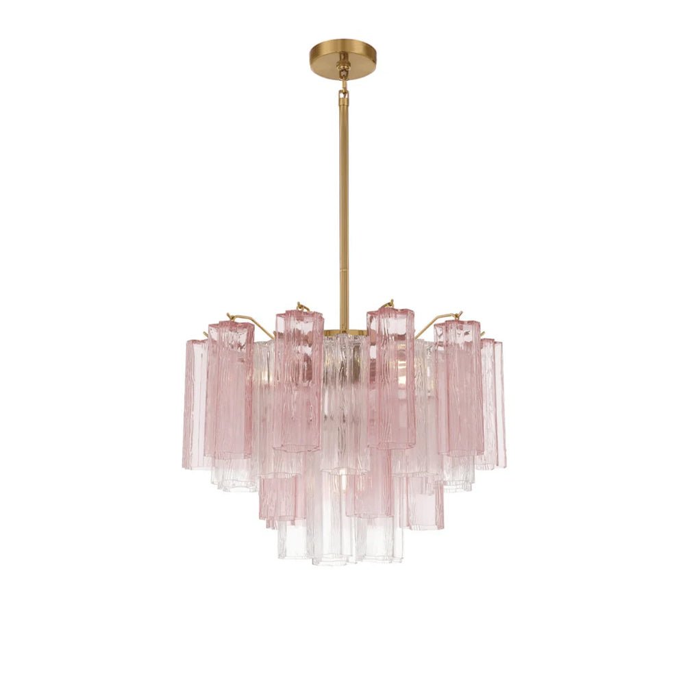 Lustra Murano Chandelier Glass Tube Layered Amber
